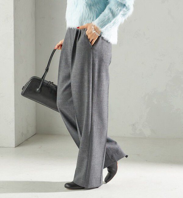 SHIPS for women「〈手洗い可能〉TUMUGITO(R) シャーク ツイード タック パンツ」|その他|チャコールグレー