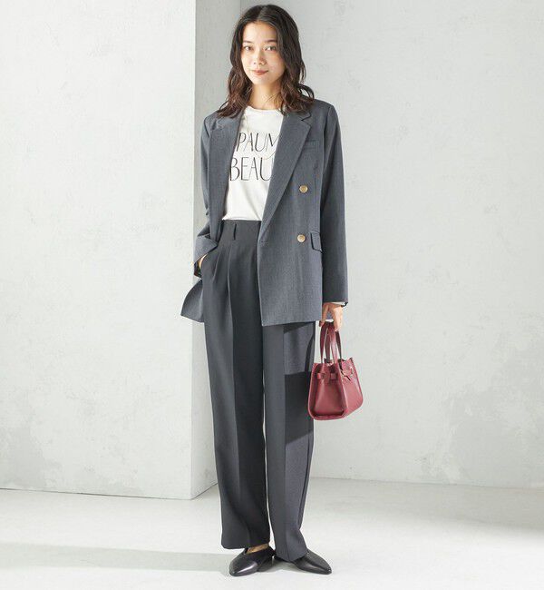 SHIPS for women「〈手洗い可能〉TUMUGITO(R) シャーク ツイード タック パンツ」|その他|