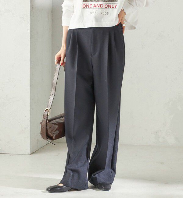 SHIPS for women「〈手洗い可能〉TUMUGITO(R) シャーク ツイード タック パンツ」|その他|