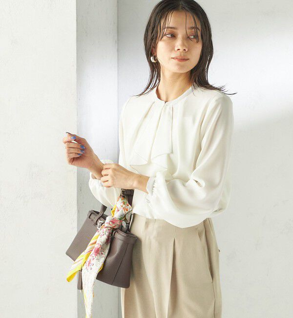 SHIPS for women「〈手洗い可能〉フロント タイ メロー 長袖 ブラウス」|シャツ・ブラウス|