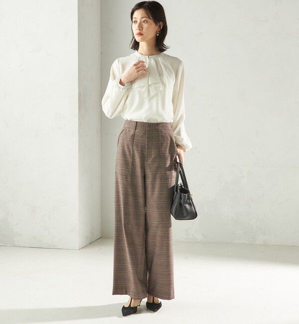 SHIPS for women「〈手洗い可能〉フロント タイ メロー 長袖 ブラウス」|シャツ・ブラウス|