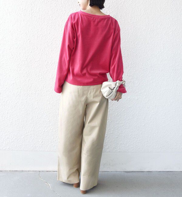 SHIPS for women「〈手洗い可能〉コットン ベロア ボートネック ロング スリーブ プルオーバー」|Tシャツ・カットソー|