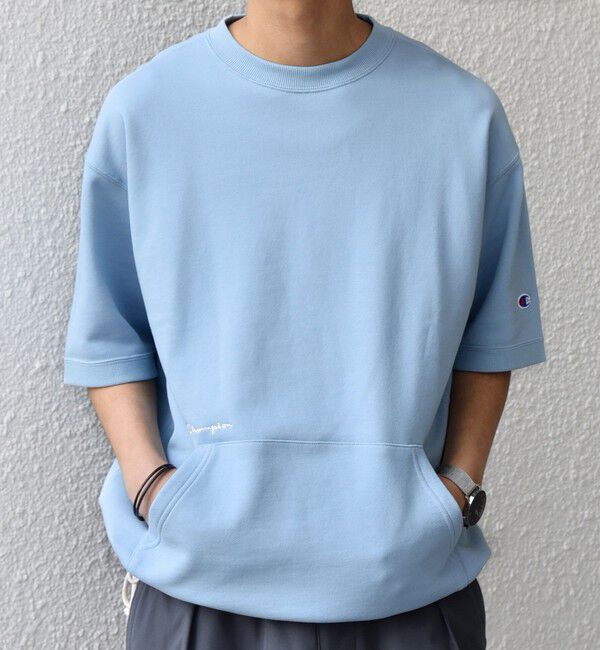 SHIPS any「【SHIPS any別注】Champion: ロゴ 刺繍 スピンドル スウェット Tシャツ 26SS◇」|Tシャツ・カットソー|