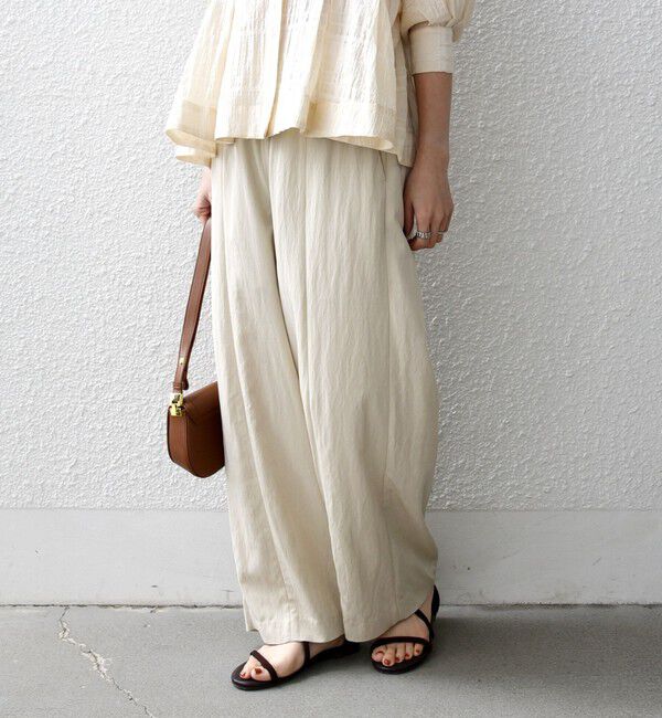 SHIPS any「SHIPS any:〈洗濯機可能〉ツイル センター シーム ワイド イージー パンツ」|その他|ベージュ