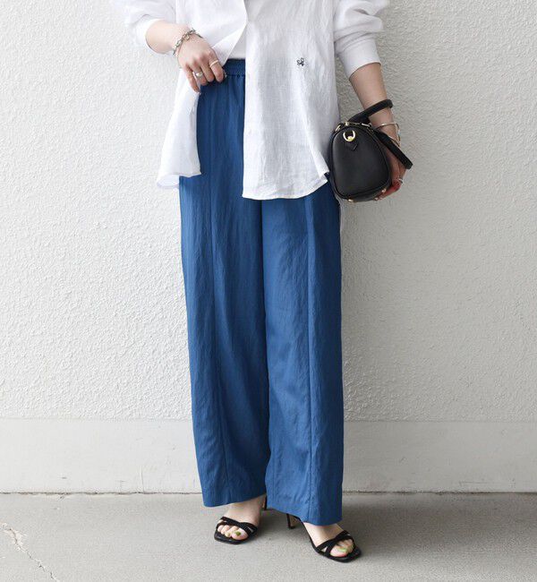 SHIPS any「SHIPS any:〈洗濯機可能〉ツイル センター シーム ワイド イージー パンツ」|その他|ブルー