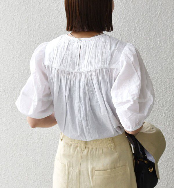 SHIPS any「SHIPS any:〈洗濯機可能〉キャンブリック ギャザー ヨーク パフスリーブ ブラウス」|シャツ・ブラウス|