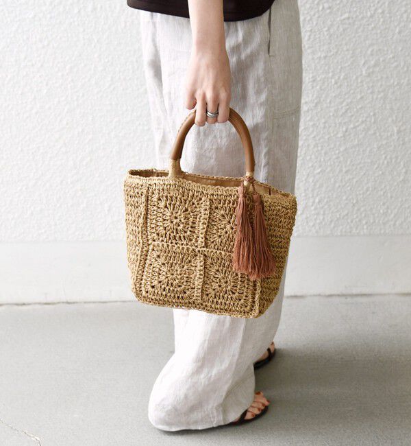 SHIPS any「SHIPS any:  メッシュ ペーパー タッセル トート バッグ」|トートバッグ|