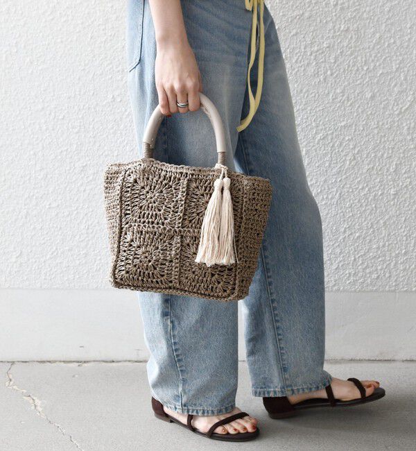 SHIPS any「SHIPS any:  メッシュ ペーパー タッセル トート バッグ」|トートバッグ|