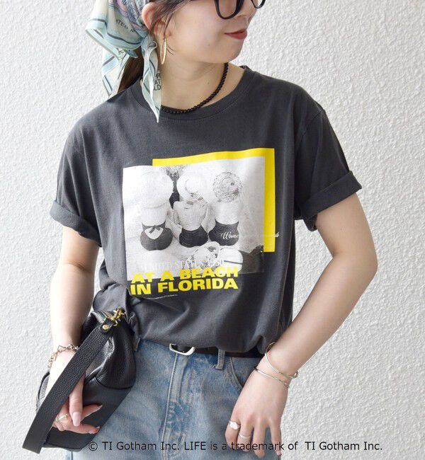 SHIPS any「《予約》【SHIPS any別注】GOOD ROCK SPEED:〈洗濯機可能〉LPC ロゴ プリント TEE」|Tシャツ・カットソー|チャコールグレー