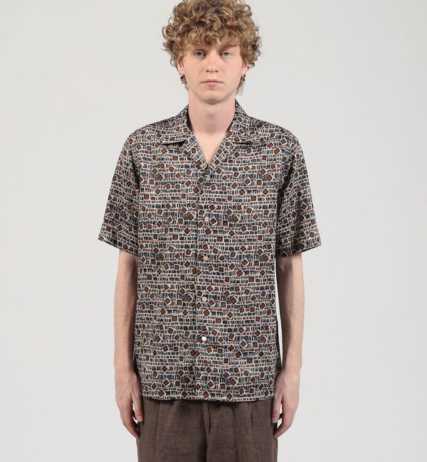 TOMORROWLAND MENS「リネン バティック オープンカラーハーフスリーブシャツ」|シャツ・ブラウス|