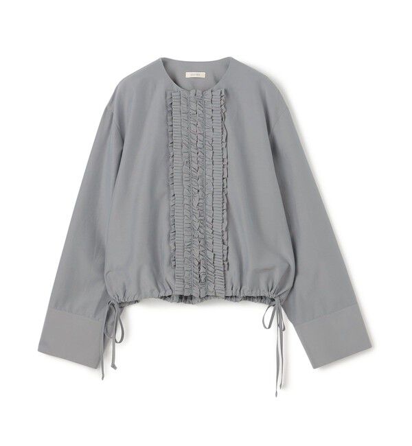 DES PRES「コットンシルクポプリン フリルブルゾン」|ブルゾン・スタジャン|63 ライトブルー