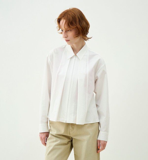 MACPHEE「コットンタイプライター ジップブラウス」|シャツ・ブラウス|