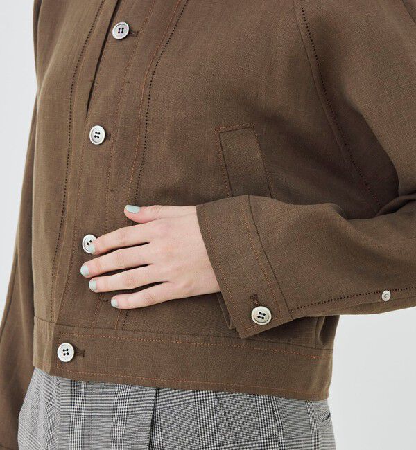 GALERIE VIE「フレンチリネン プリ―テッドジャケット」|ブルゾン・スタジャン|