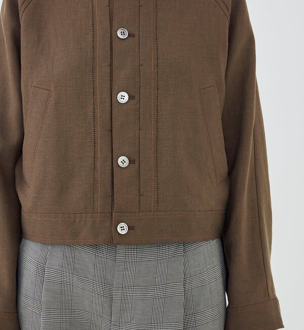 GALERIE VIE「フレンチリネン プリ―テッドジャケット」|ブルゾン・スタジャン|