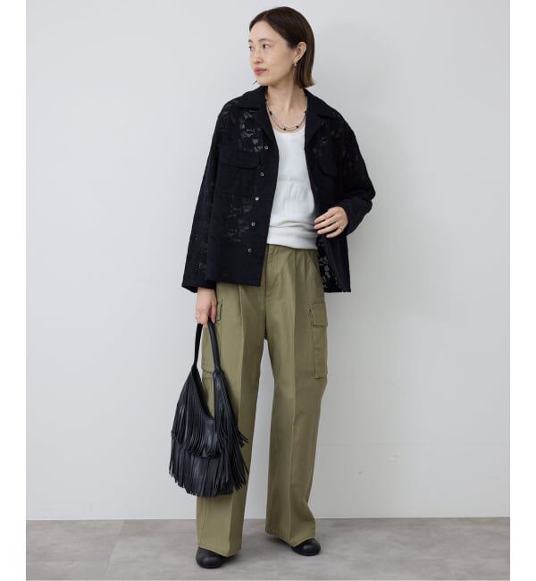 SLOBE IENA「バックサテンミリタリーパンツ」|カーゴ|