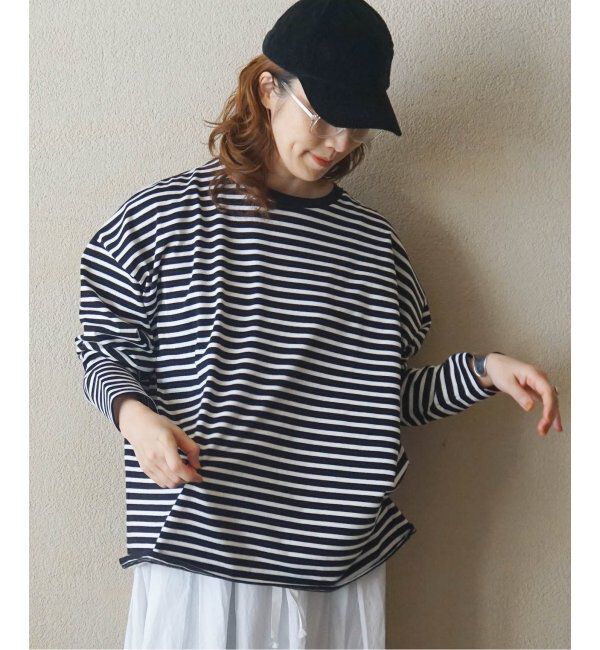 journal standard luxe「ラメボーダー クルーネックBigプルオーバー」|Tシャツ・カットソー|ブラック