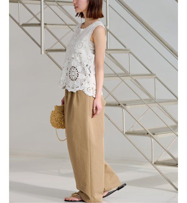 JOURNAL STANDARD relume「《WEB限定追加2》エンブロイダリークロシェノースリーブ」|ニット・セーター|