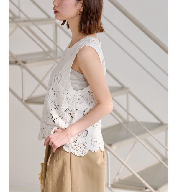 JOURNAL STANDARD relume「《WEB限定追加2》エンブロイダリークロシェノースリーブ」|ニット・セーター|