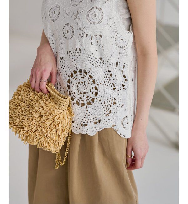 JOURNAL STANDARD relume「《WEB限定追加2》エンブロイダリークロシェノースリーブ」|ニット・セーター|