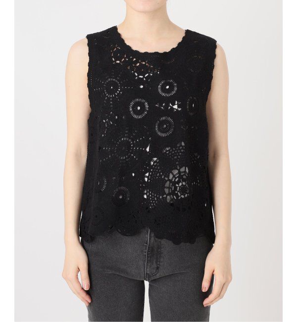 JOURNAL STANDARD relume「《WEB限定追加2》エンブロイダリークロシェノースリーブ」|ニット・セーター|