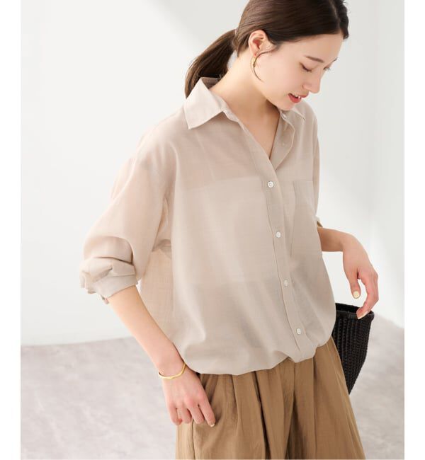 FRAMeWORK「≪手洗い可≫シアービエラドロストレギュラーシャツ」|シャツ・ブラウス|ベージュ