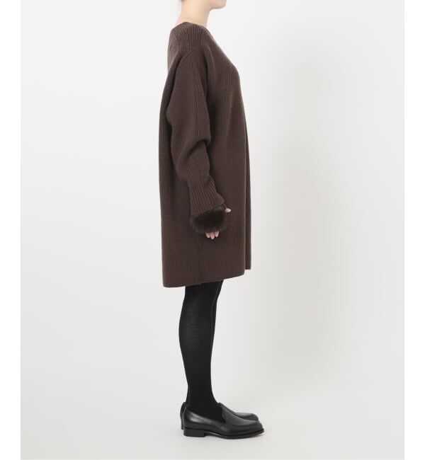  「【洗える】ファーグローブニットチュニック」|チュニック|