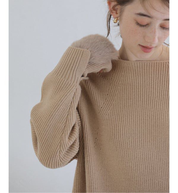  「《追加》【洗える】ファーグローブニットチュニック」|チュニック|