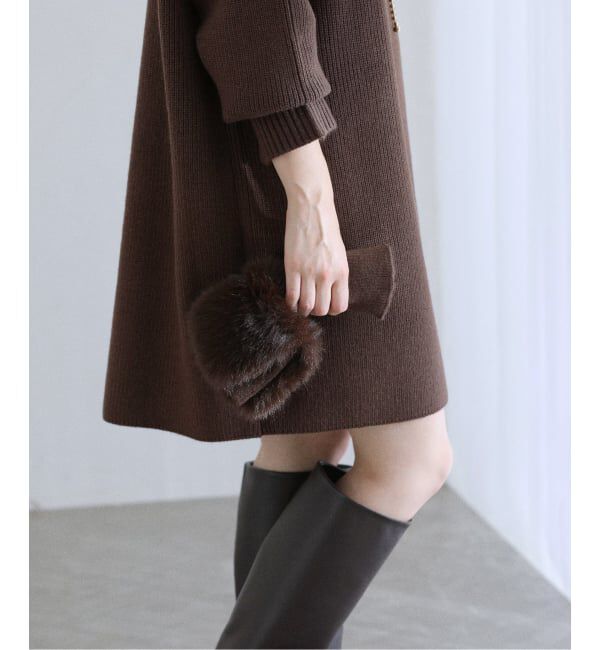  「《追加》【洗える】ファーグローブニットチュニック」|チュニック|