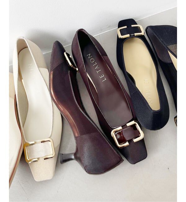  「5cmスクエアチュールバックルパンプス」|パンプス|