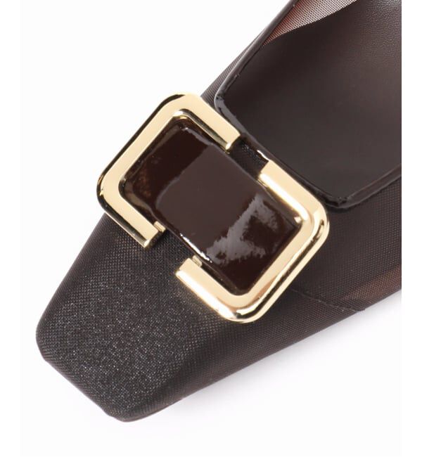  「5cmスクエアチュールバックルパンプス」|パンプス|