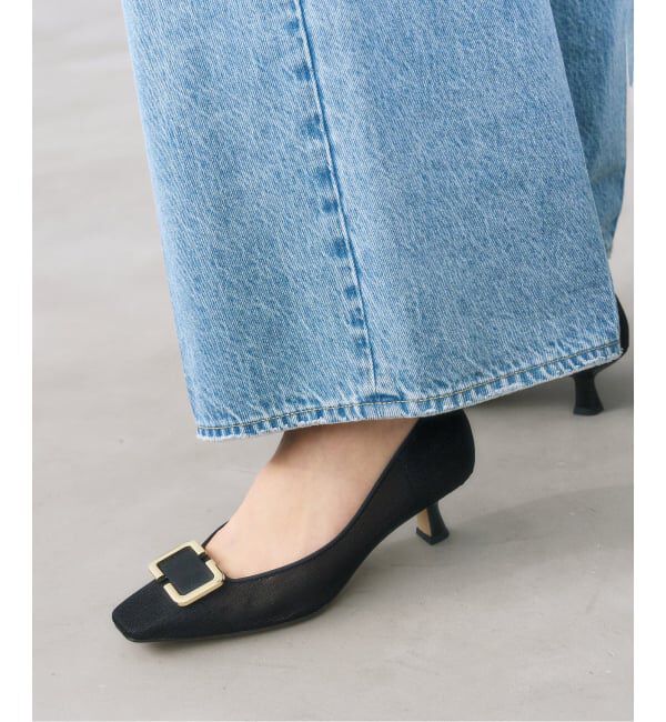  「5cmスクエアチュールバックルパンプス」|パンプス|