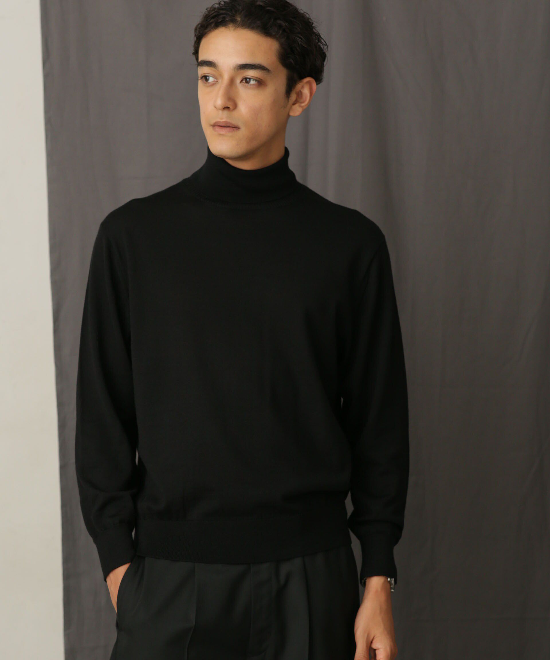 nano･universe「「毛玉レスニット」 ファインゲージタートルネック」|ニット・セーター|