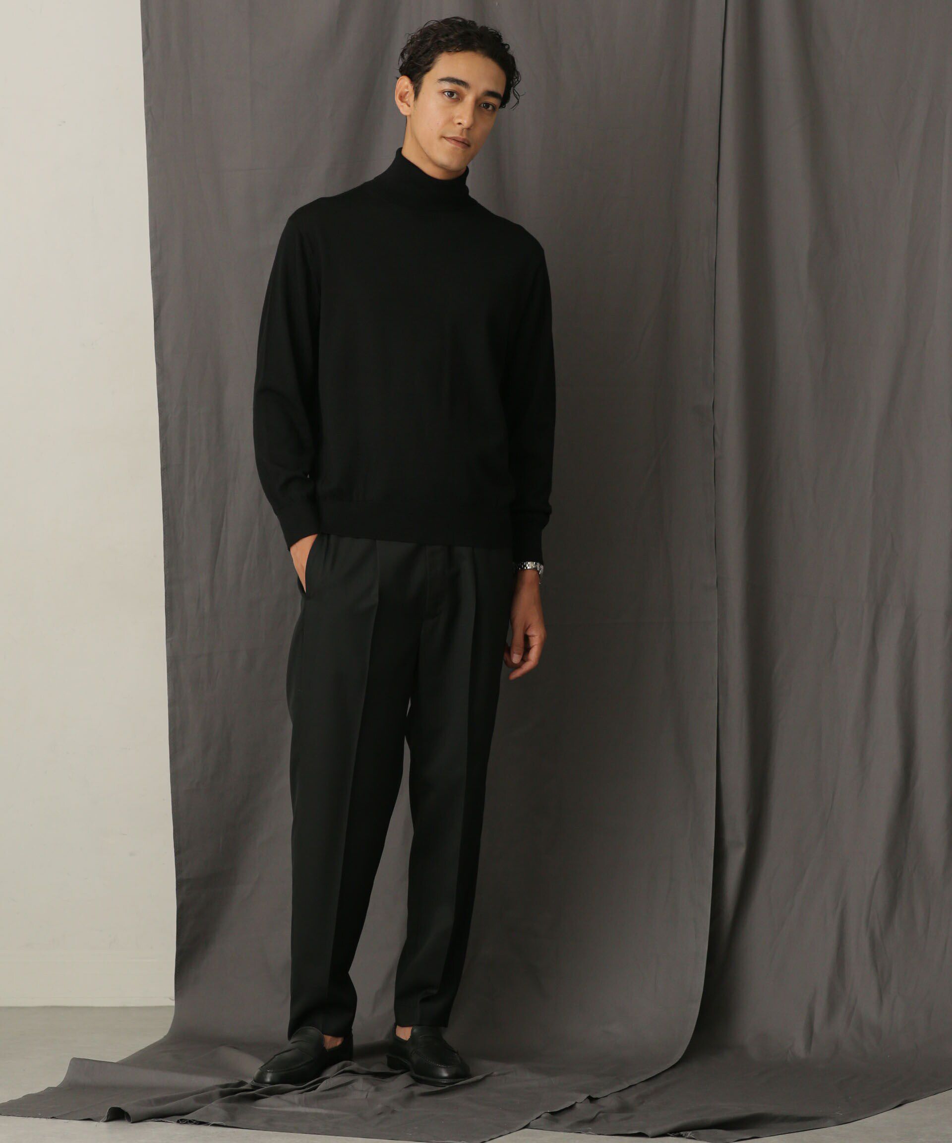 nano･universe「「毛玉レスニット」 ファインゲージタートルネック」|ニット・セーター|