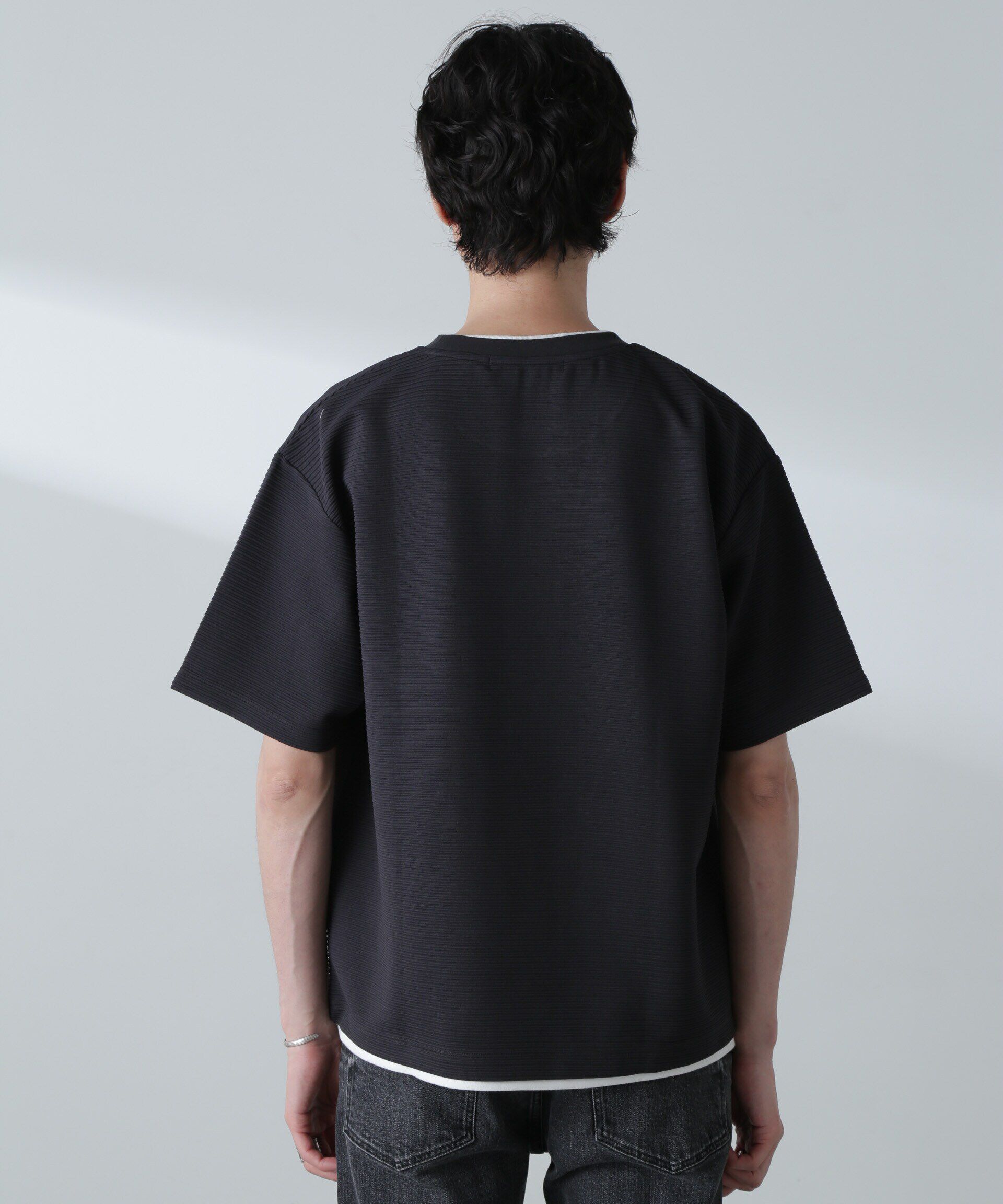 nano･universe「ガーターフェイクレイヤードTシャツ 半袖」|Tシャツ・カットソー|