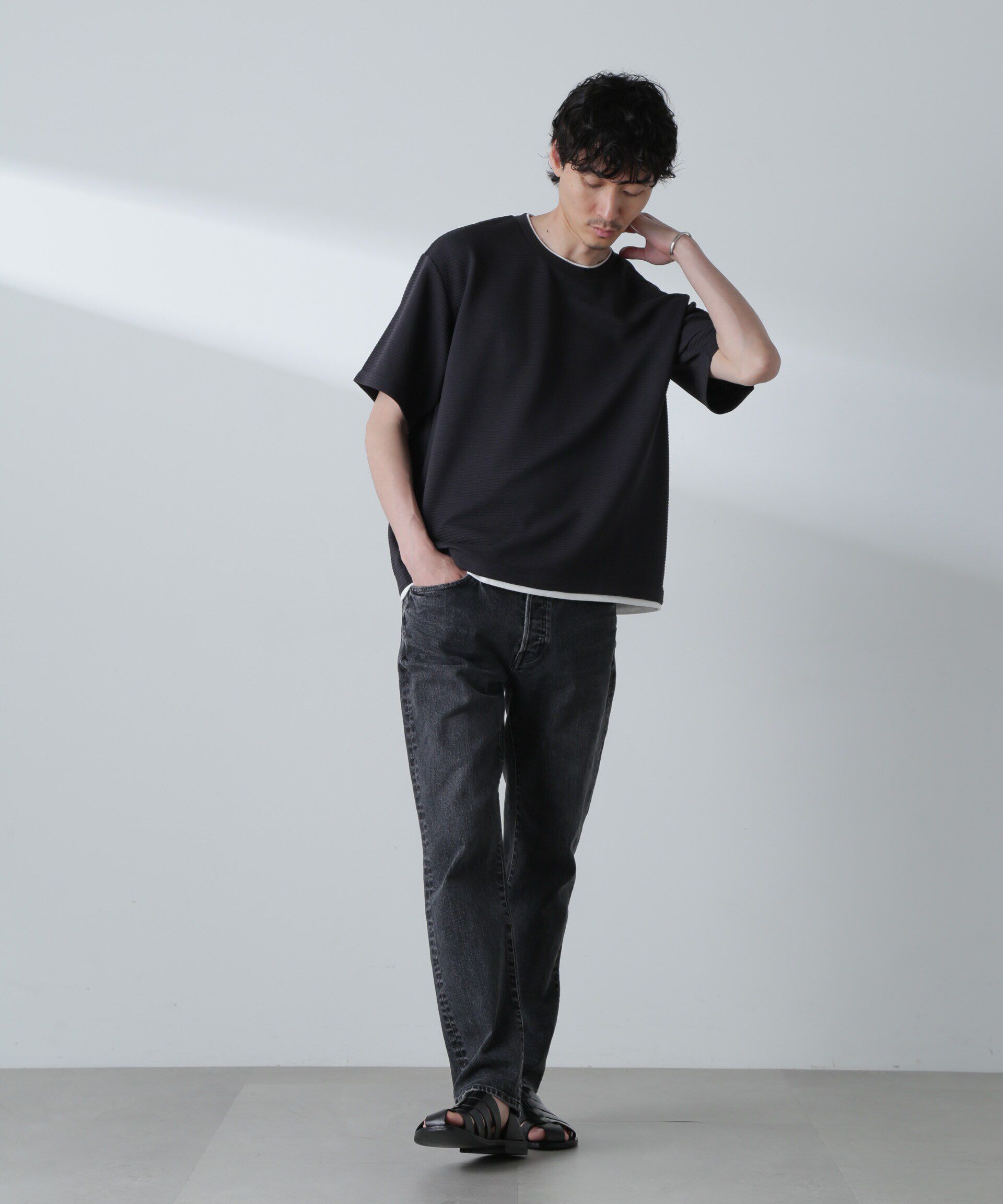 nano･universe「ガーターフェイクレイヤードTシャツ 半袖」|Tシャツ・カットソー|