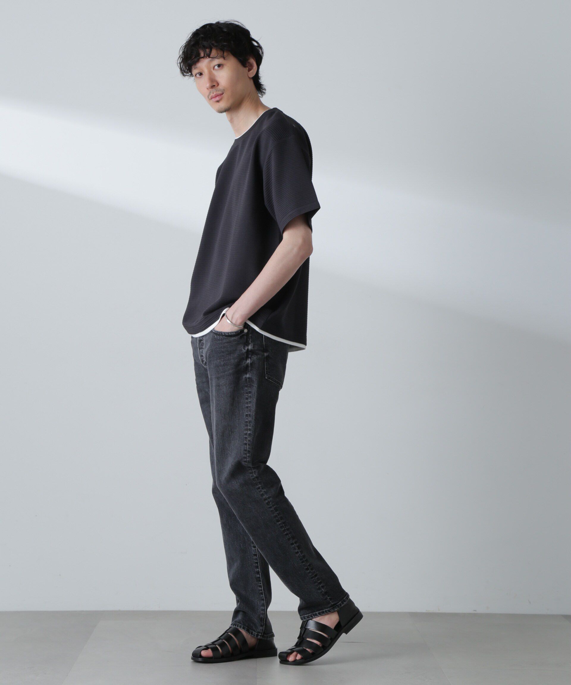 nano･universe「ガーターフェイクレイヤードTシャツ 半袖」|Tシャツ・カットソー|