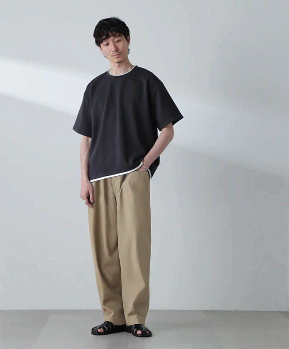 nano･universe「ガーターフェイクレイヤードTシャツ 半袖」|Tシャツ・カットソー|