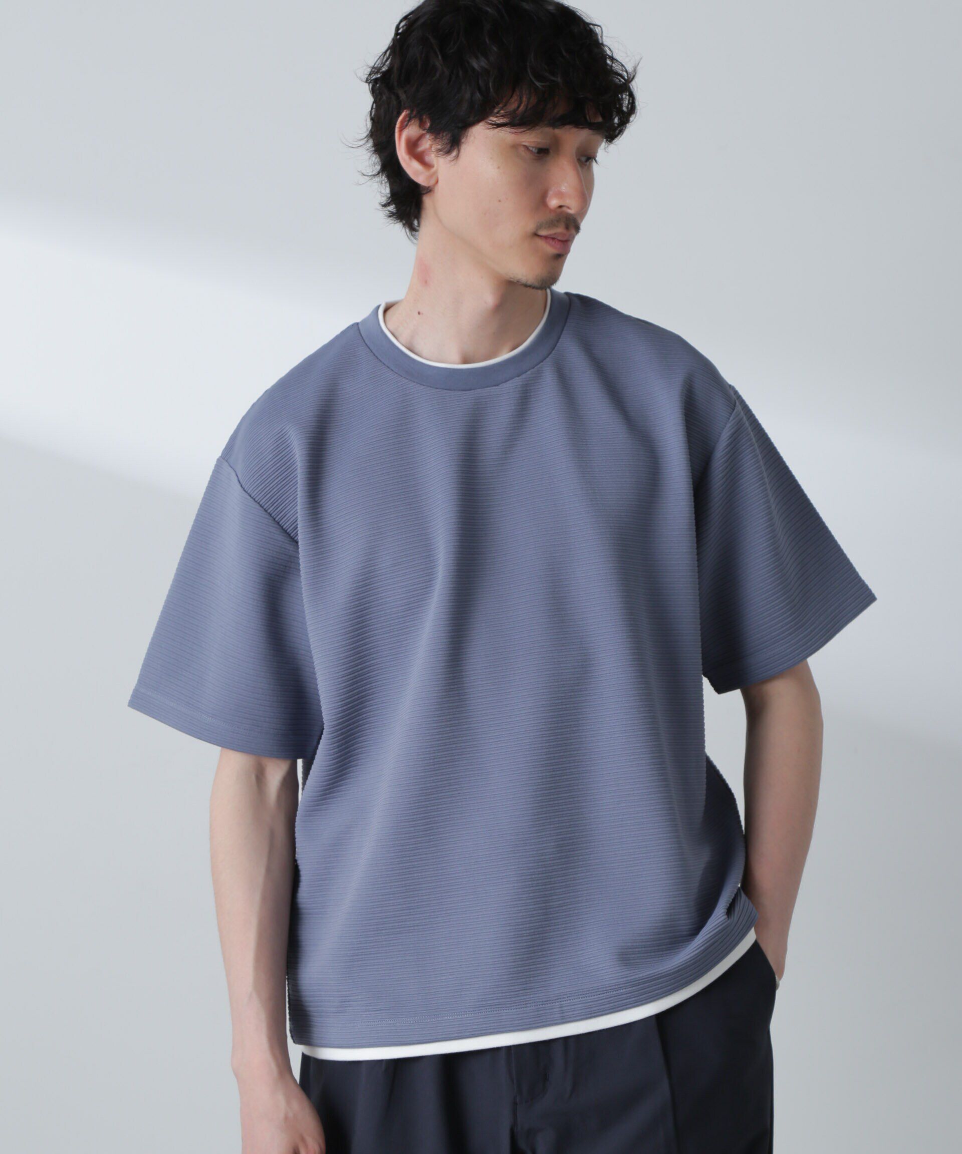 nano･universe「ガーターフェイクレイヤードTシャツ 半袖」|Tシャツ・カットソー|