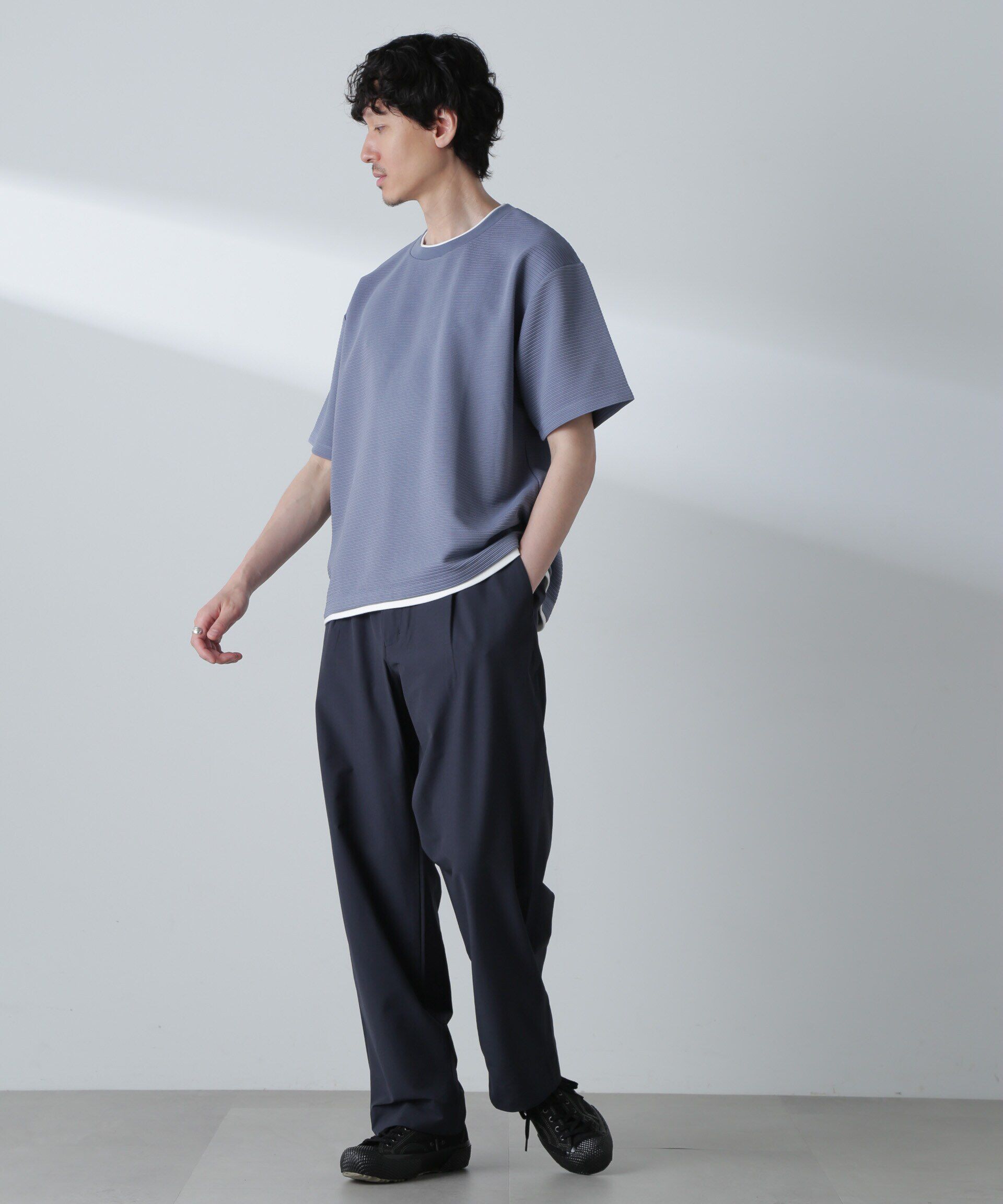 nano･universe「ガーターフェイクレイヤードTシャツ 半袖」|Tシャツ・カットソー|