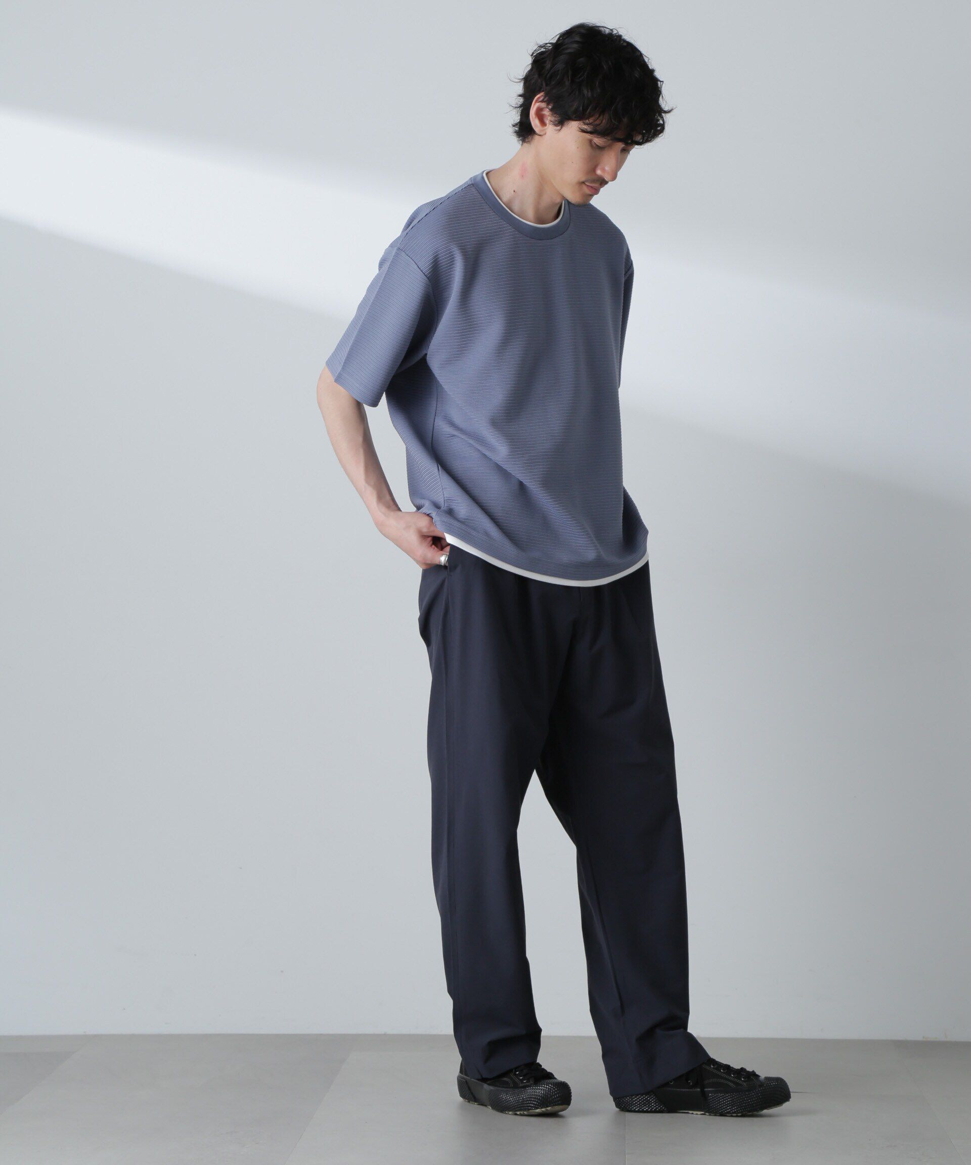 nano･universe「ガーターフェイクレイヤードTシャツ 半袖」|Tシャツ・カットソー|