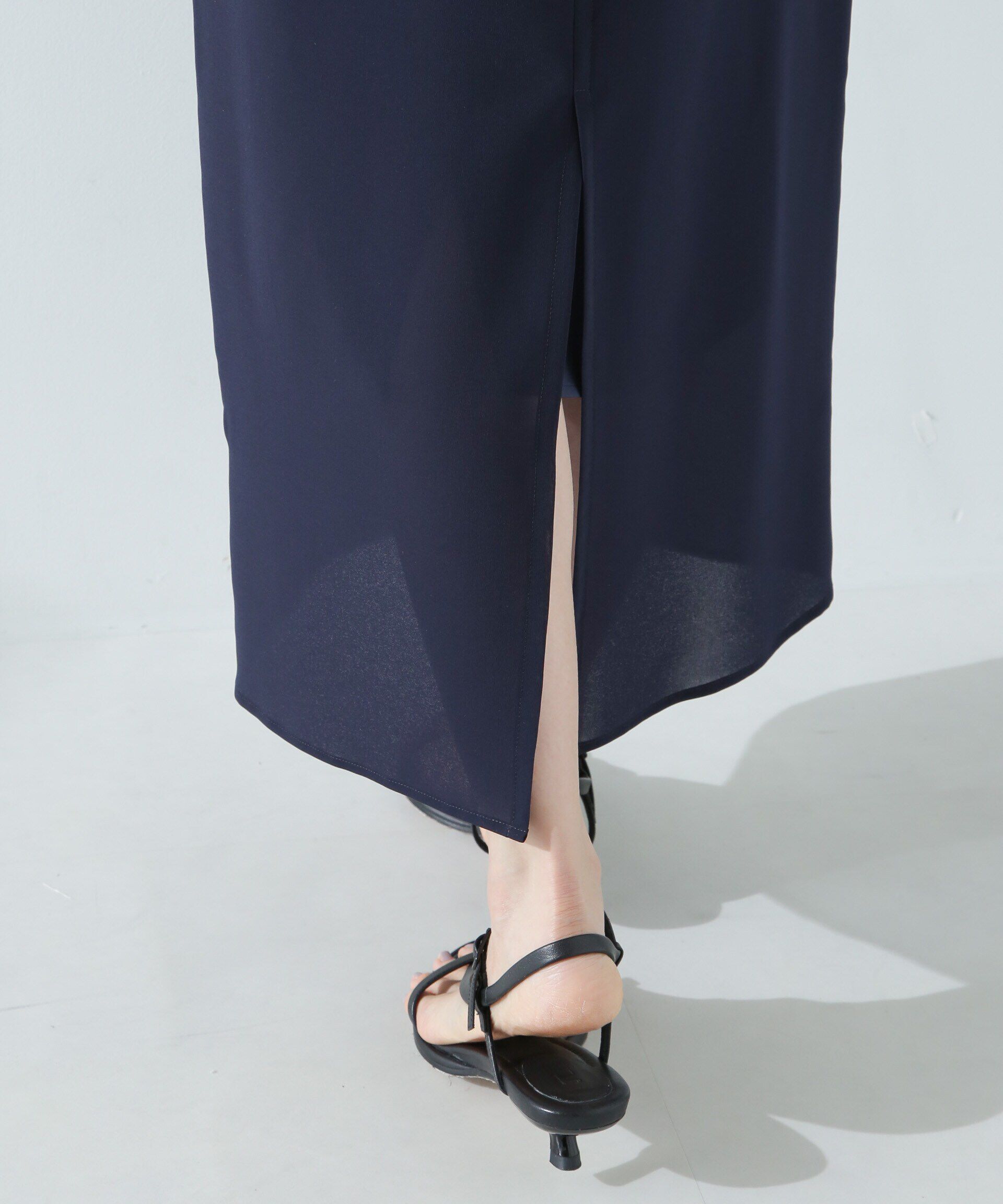 nano･universe「シアーストレッチサテン切り替えスカート」|スカート|