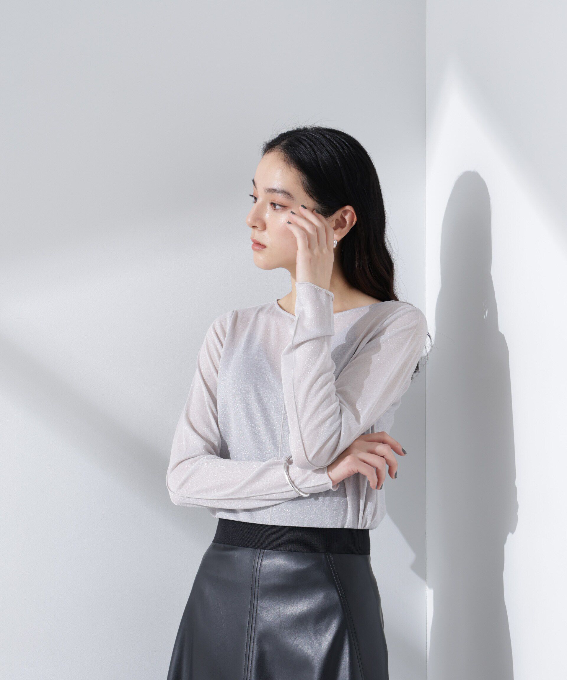 nano･universe「ラメシアーカットトップス」|Tシャツ・カットソー|