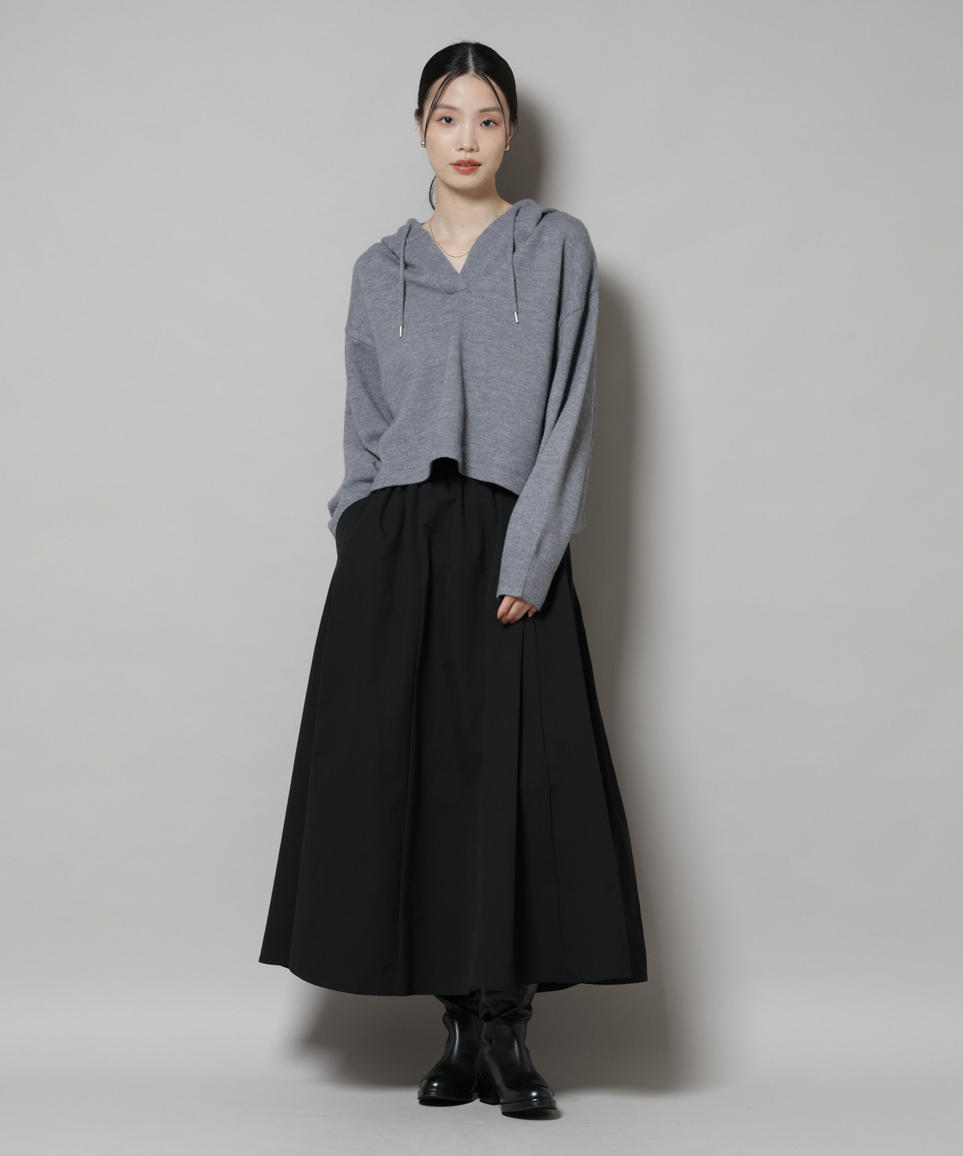 nano･universe「スキッパーフードニット」|ニット・セーター|