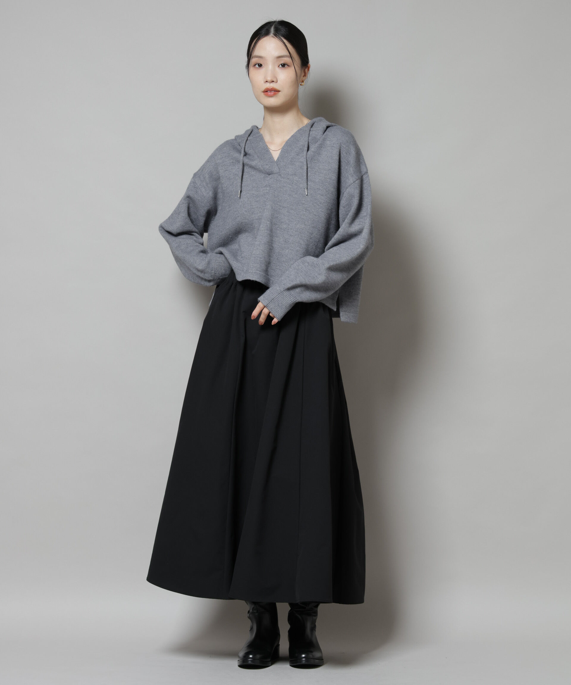 nano･universe「スキッパーフードニット」|ニット・セーター|