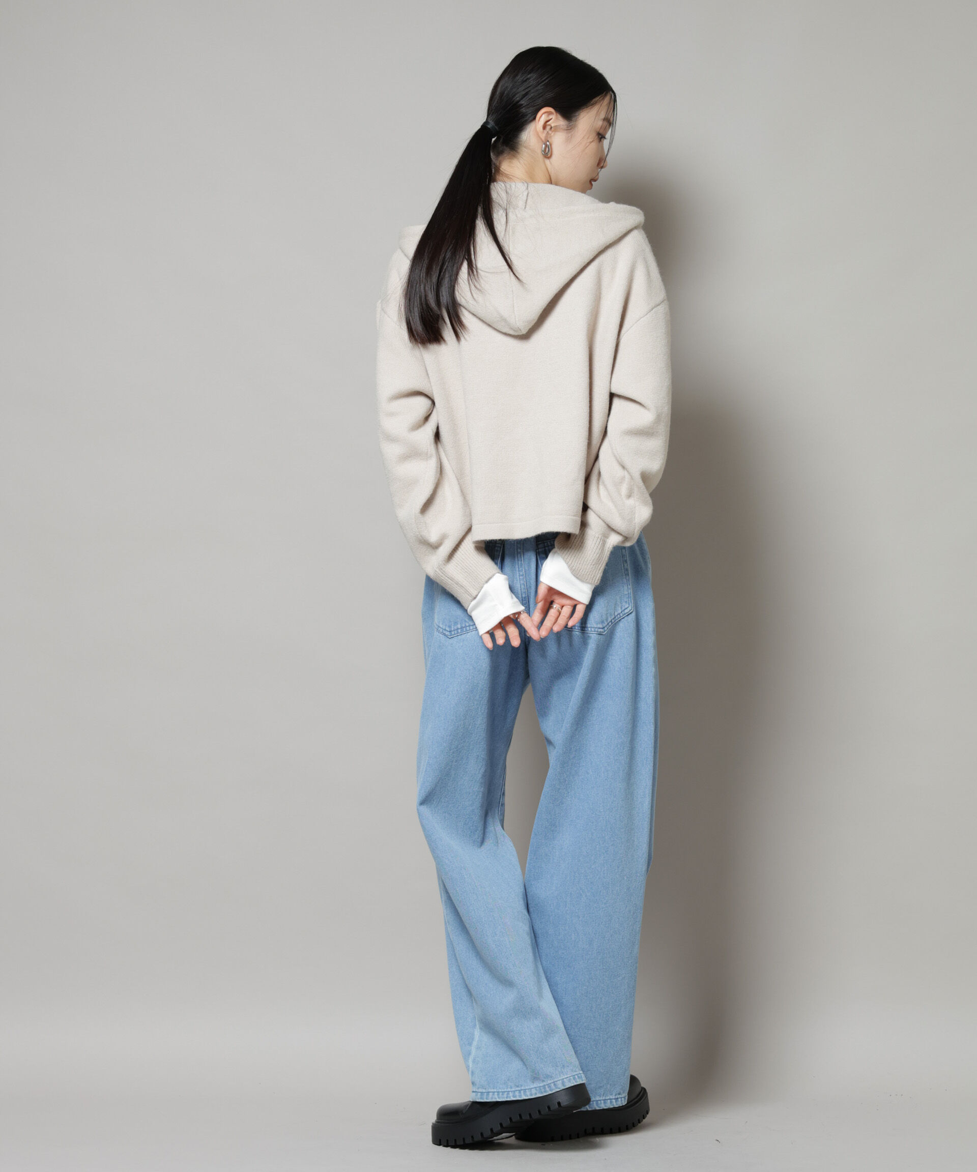 nano･universe「スキッパーフードニット」|ニット・セーター|