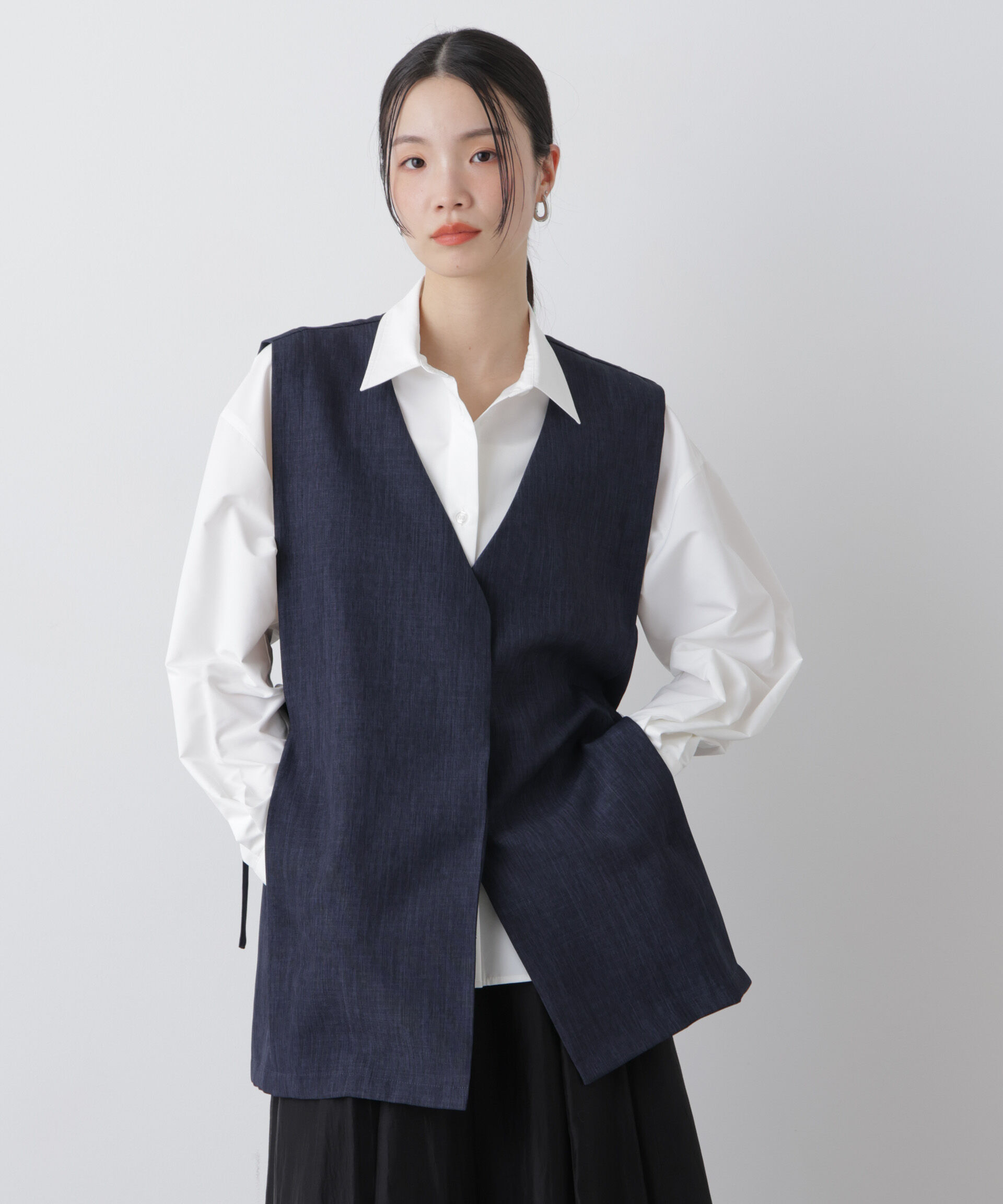 nano･universe「多機能サイドベルトミドルジレ(セットアップ可)」|テーラードジャケット|ネイビー