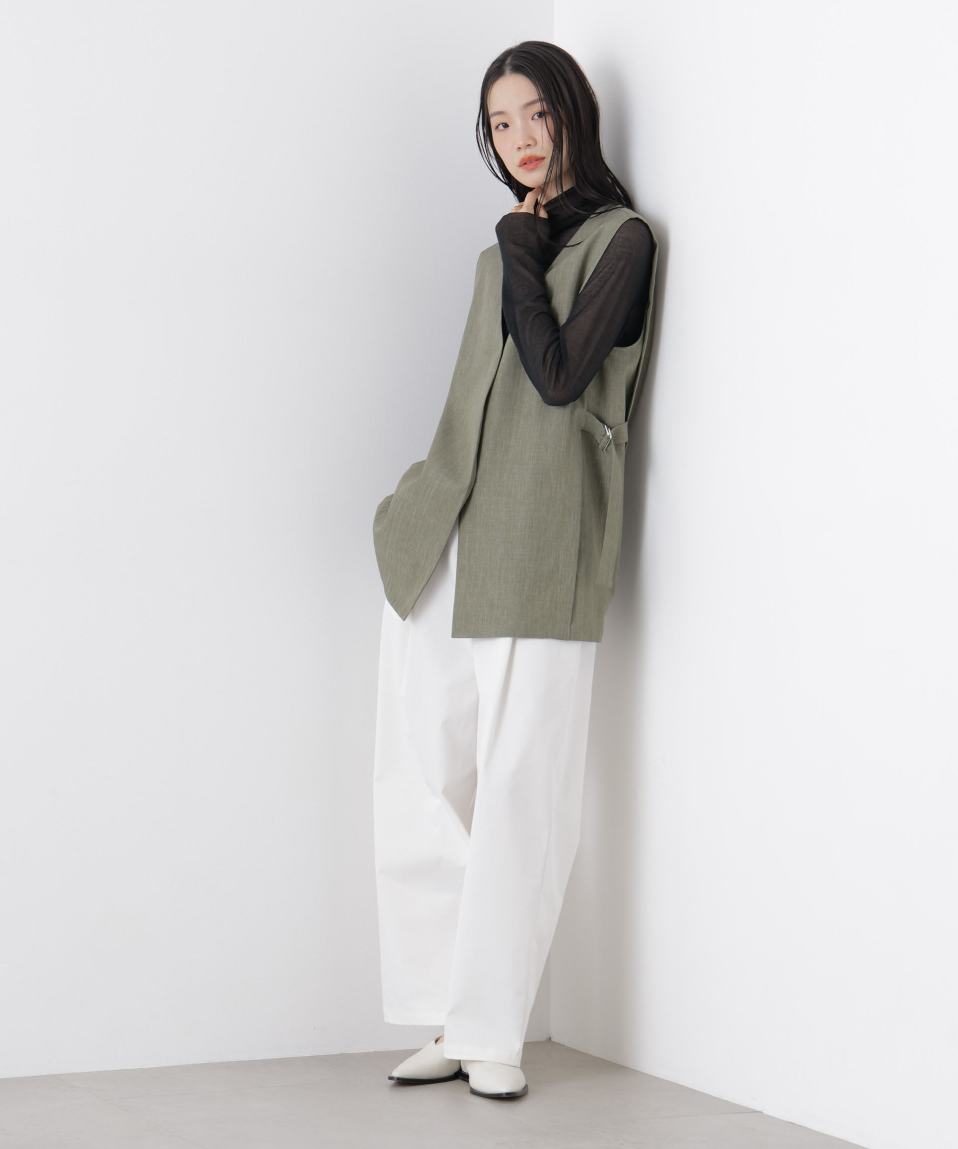 nano･universe「多機能サイドベルトミドルジレ(セットアップ可)」|テーラードジャケット|