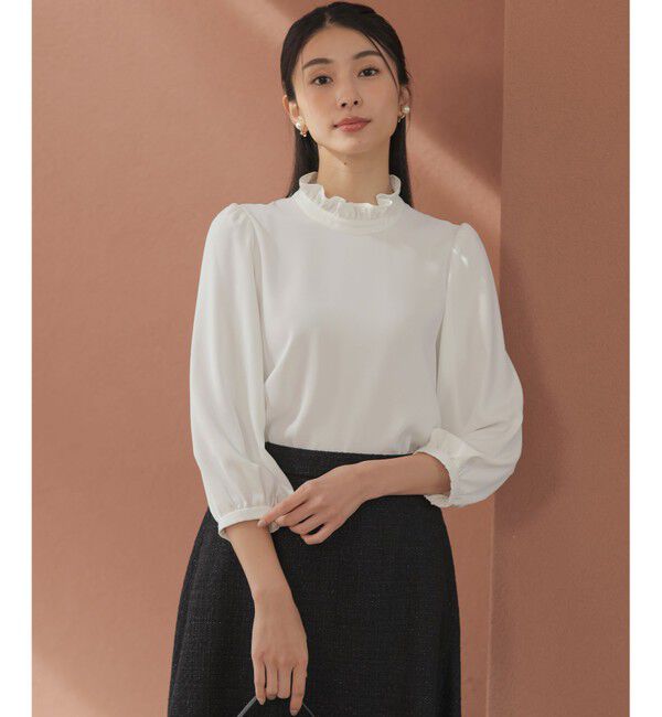 組曲「【KUMIKYOKU NAVY】ジョーゼットシフォン スタンドフリルブラウス」|シャツ・ブラウス|ﾊﾟｰﾙﾎﾜ