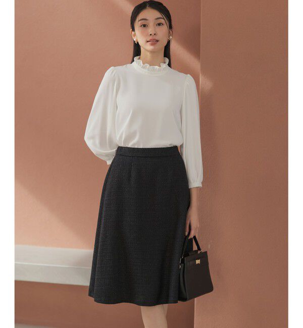 組曲「【KUMIKYOKU NAVY】ジョーゼットシフォン スタンドフリルブラウス」|シャツ・ブラウス|