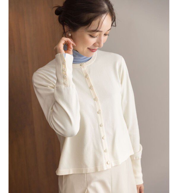 組曲「クルミボタン ニットカーディガン」|カーディガン|ホワイト系